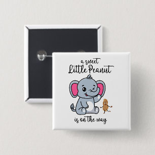 A Sweet Little Peanut In On The Way New Baby Cool 2 Inch Square Button