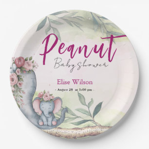 A sweet little peanut  is on the way paper plate