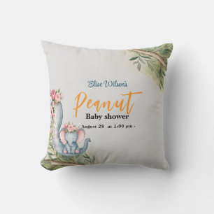 A sweet little peanut is on the way throw pillow