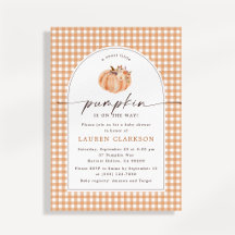 A Sweet Little Pumpkin Arch Baby Shower Invitation