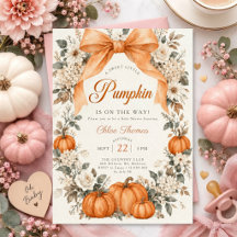 A Sweet Little Pumpkin Baby Shower Invitation | Or
