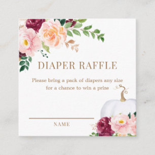 A Sweet Little Pumpkin Diaper Raffle Ticket Enclosure Card