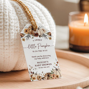A Sweet Little Pumpkin Fall Baby Shower Favour Gift Tags