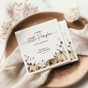 A Sweet Little Pumpkin Fall Baby Shower Napkin
