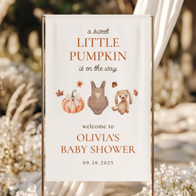 A Sweet Little Pumpkin Fall Baby Shower Welcome Banner (Creator Uploaded)