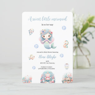 A SWEET MERMAID BABYSHOWER MERMAID INVITATION