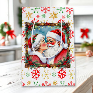 A Sweet Old-Fashioned Christmas Mr and Mrs Claus Medium Gift Bag