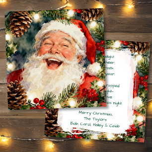 A Sweet Old-Fashioned Santa Vintage Christmas Holiday Card
