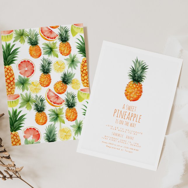 A Sweet Pineapple Is On The Way Invitation (Creator Uploaded)