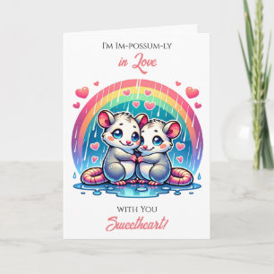 A Sweet Possum Themed Valentine's Day Card