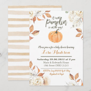 A sweet  Pumpkin is on the way baby shower invite