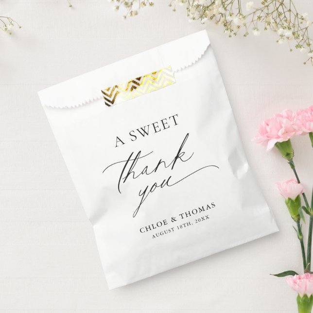 A Sweet Thank You Black & White Minimalist Favour Bag (Sealed)