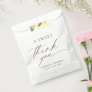 A Sweet Thank You Black & White Minimalist Favour Bag