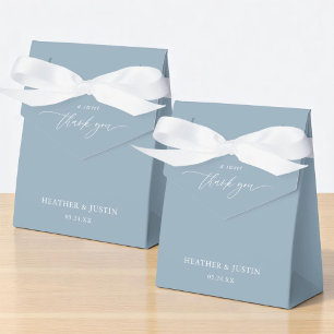 A Sweet Thank You Dusty Blue Wedding  Favor Box