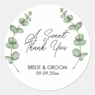 A Sweet Thank You Favour, Treat, Gift  Classic Round Sticker