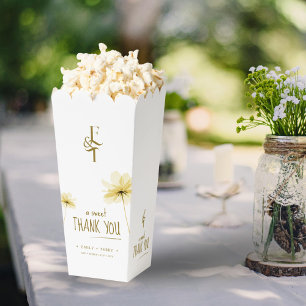 A Sweet Thank You Floral Monogram Minimal Wedding Favor Box