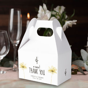 A Sweet Thank You Floral Monogram Minimal Wedding Favor Box