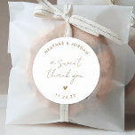 A Sweet Thank You Gold Wedding Sweet Favour Classic Round Sticker<br><div class="desc">A Sweet Thank You Gold Wedding Sweet Favour Stickers</div>