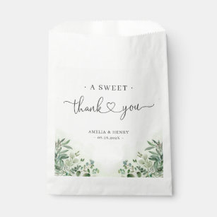 A Sweet Thank You   Greenery Eucalyptus Wedding Favour Bag