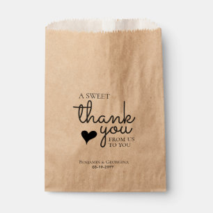 A Sweet Thank You Heart Modern Elegant Wedding Favour Bag