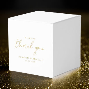 A sweet thank you! Minimal, luxury wedding Favor Box
