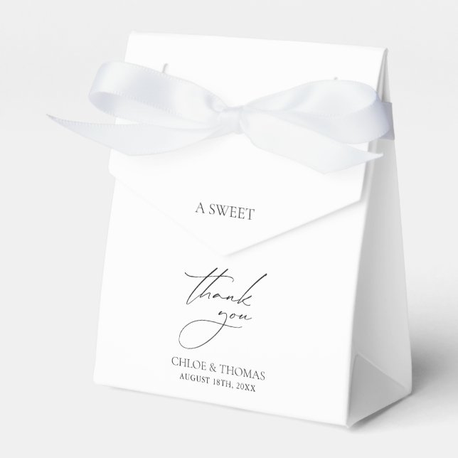 A Sweet Thank You Minimal Wedding Favor Box (Front Side)