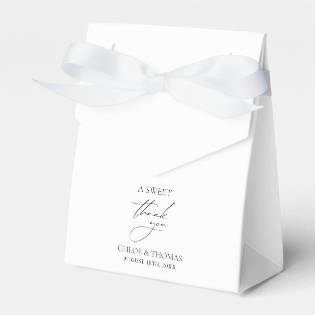 A Sweet Thank You Minimal Wedding Favor Box (Front Side)