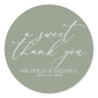 A Sweet Thank You Sage Green Minimalist Wedding