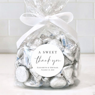 A Sweet Thank You Wedding Favour Classic Round Sticker