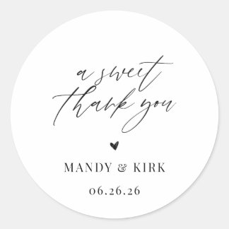 A Sweet Thank You Wedding Favour Sticker