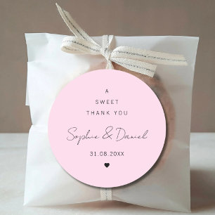 A Sweet Thank You Wedding Favour Wedding Thank You Classic Round Sticker