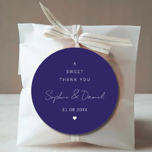 A Sweet Thank You Wedding Favour Wedding Thank You Classic Round Sticker
