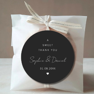 A Sweet Thank You Wedding Favour Wedding Thank You Classic Round Sticker
