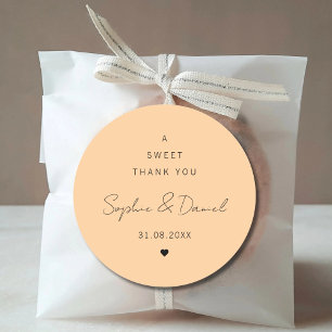A Sweet Thank You Wedding Favour Wedding Thank You Classic Round Sticker