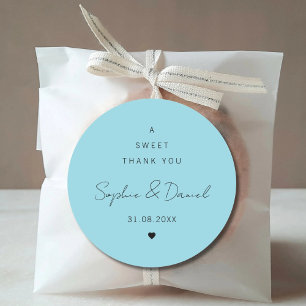 A Sweet Thank You Wedding Favour Wedding Thank You Classic Round Sticker