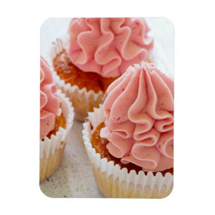 A Sweet Treat Cupcake with Pink Frosting Magnet