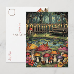 A Sweet Whimsical Cottagecore   Saying Hi Postcard