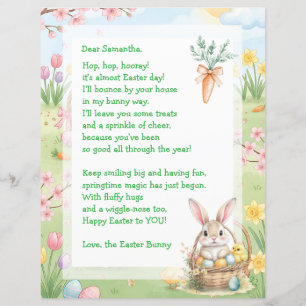A Sweet Whimsical Easter Bunny Letter for Children