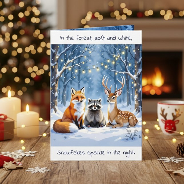A Sweet Woodland Creatures Festive Christmas Poem Card (Creator Uploaded)
