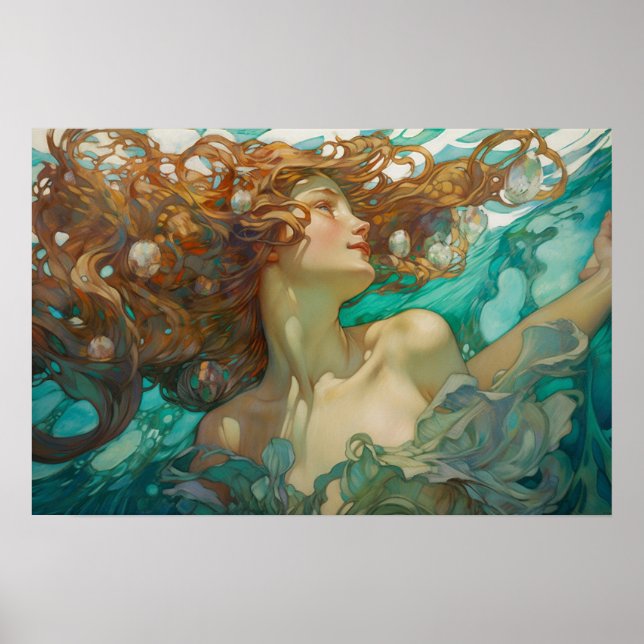 A swimming mermaid poster (Front)