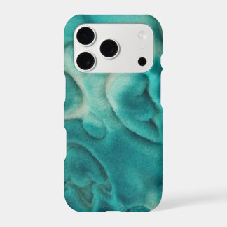 A swirling pattern in teal and light beige