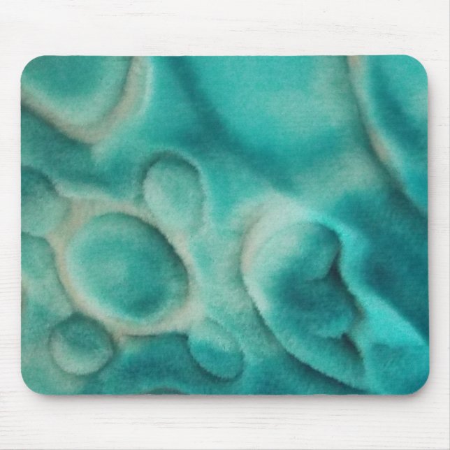 A swirling pattern in teal and light beige mouse pad (Front)