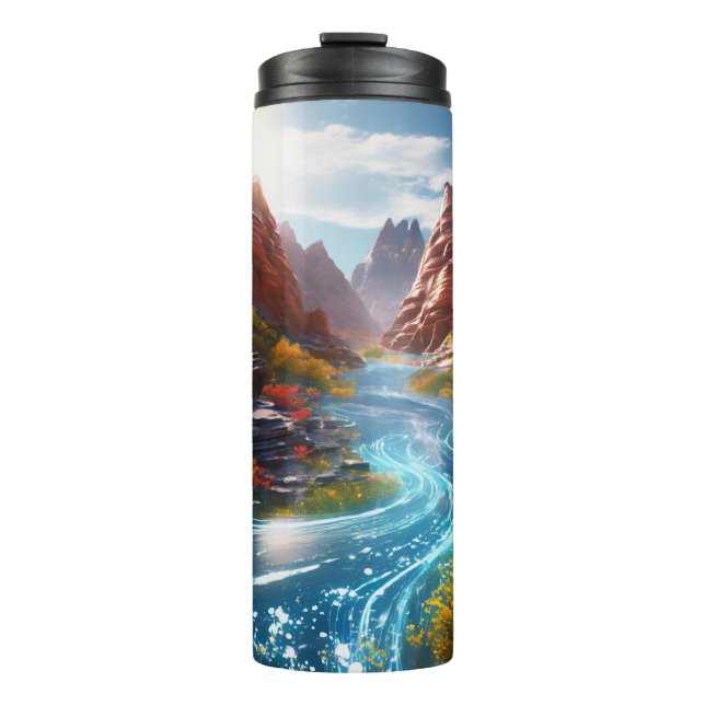 a sylph riding river currents through canyons thermal tumbler (Front)