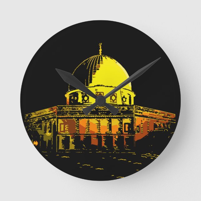 A Symbol of Peace: Dome of the Rock Round Clock (Front)