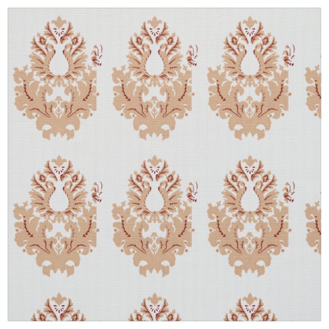 A symmetrical design featuring brown geometric mot fabric (Swatch)