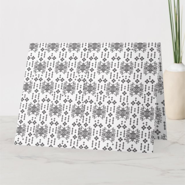 A symmetrical monochrome design featuring intricat card (Front)