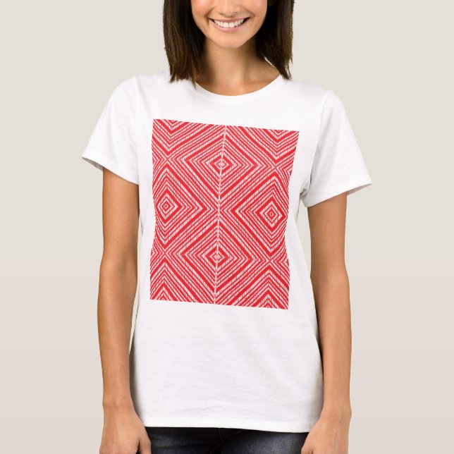 A symmetrical pattern featuring red, orange, and p T-Shirt (Front)