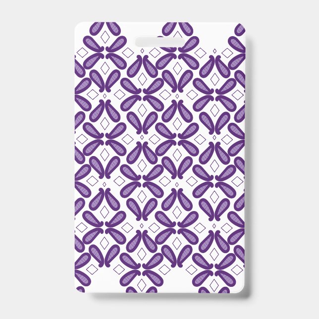 A symmetrical pattern featuring white and purple m badge (Front)