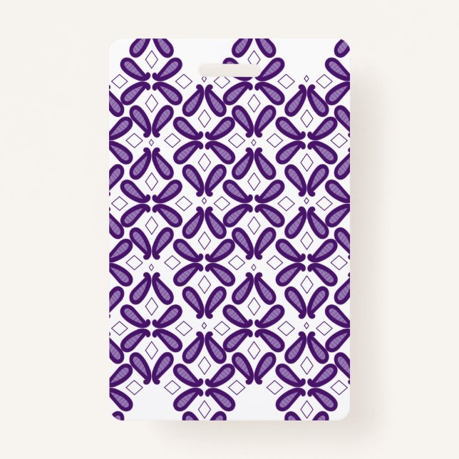A symmetrical pattern featuring white and purple m badge (Front)