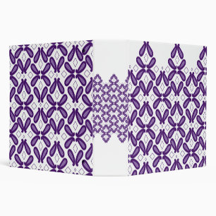 A symmetrical pattern featuring white and purple m binder